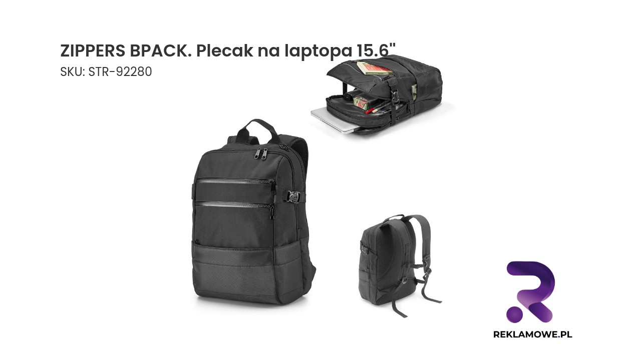 ZIPPERS BPACK. Plecak na laptopa 15.6'' z żakardu 840D i 300D ZIPPERS BPACK plecak na laptopa
