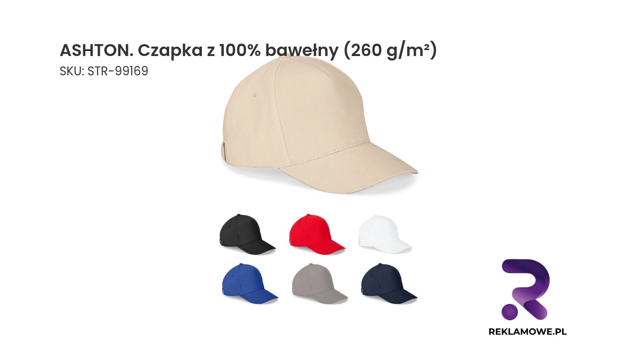 ASHTON - czapka z 100% bawełny o gramaturze 260 g/m²