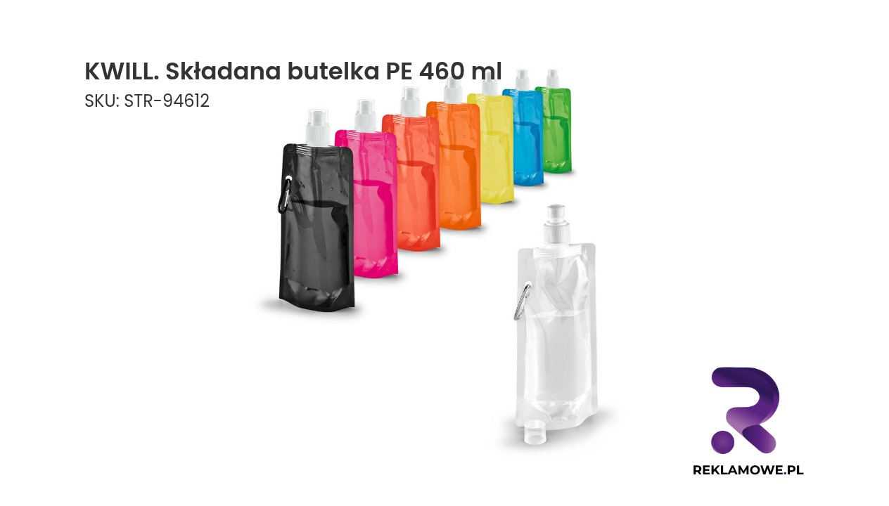 KWILL składana butelka PE 460 ml – lekka i poręczna butelka na wodę