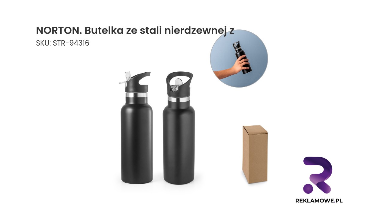 NORTON. Butelka ze stali nierdzewnej z zakrętką PP 570 ml NORTON butelka ze stali nierdzewnej