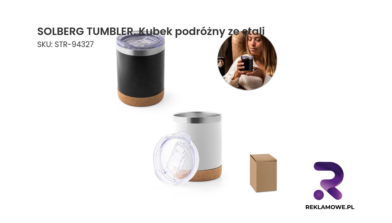 SOLBERG TUMBLER. Kubek podróżny ze stali nierdzewnej 400 ml SOLBERG TUMBLER - kubek podróżny ze stali nierdzewnej